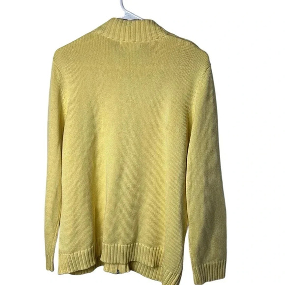 Y2K Traditional Country Collection front zip chunky knit cable knit sweater EC - Picture 3 of 11